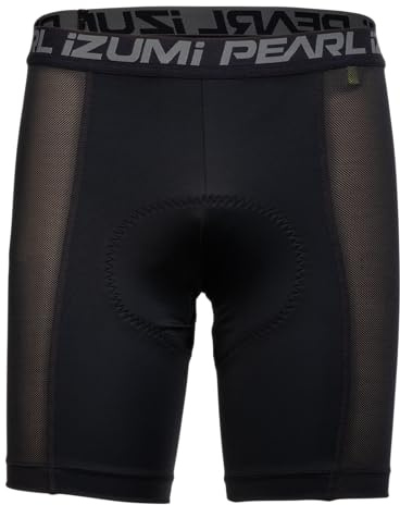 PEARL IZUMI Men's 8 Transfer Liner Shorts, Moisture-Wicking Transfer Fabric with Mid-Rise Waistband, Black, Large