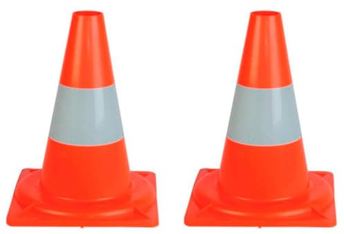Acan Tradineur - Pack de 2 Conos de tráfico Reflectantes, señalización, Seguridad en Carretera, demarcación, Deporte, Obras (Naranja - 30 x 22,5 x 22,5 cm)
