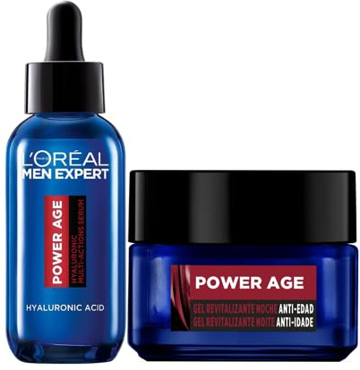 Rutina L'Oréal Men Expert Power Age: sérum ácido hialurónico 30 ml + crema de noche