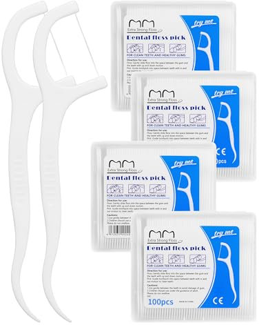 400x Zahnseide Sticks Dental Floss Zahnseide Zahnstocher Zahnpflege 3X Zahnreinigung Flossers mit 4er tragbaren Etui Zahnseidesticks Zahnreiniger Sticks zur Entfernung von Plaque und Speiseresten