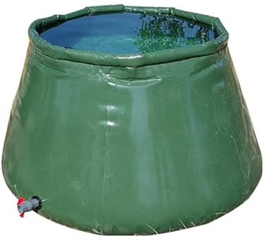 PFCDZDU Tanque Almacenamiento Agua PVC, Bolsa Depósito Lona Plegable Redonda con Válvula, Bolsa Agua Emergencia para Exteriores Riego Jardines Cría Koi(Verde,4x3x1m)