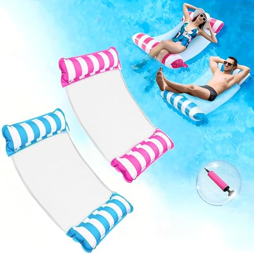 2 Pièces Bouee Piscine Adulte,Flottant Hamac Gonflable 4 en 1