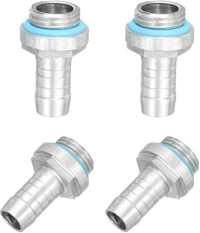 sourcing map 4 accesorios G1/4, rosca G1/4 con boquilla de 9 mm de diámetro exterior para manguera de refrigeración de agua de PC, accesorios para sistema de refrigeración de agua de PC