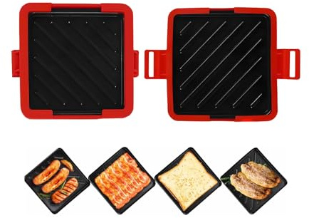 Pressa sandwich portatile - Grill da viaggio, piatti antiaderenti facili puliti | Snack a microonde veloce per la colazione, tostapane al formaggio grigliato per gli studenti del dormitorio da