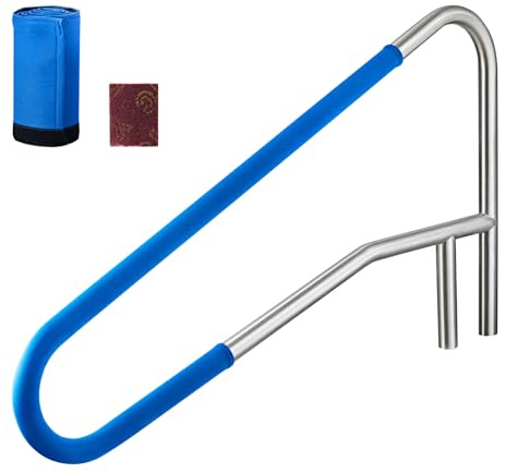 VEVOR Corrimano per Piscina 137,1 x 81,3 cm, Carico di 100 kg in Acciaio Inossidabile 304 per Impieghi Gravosi, Manicotto Antiscivolo Staccabile, Montaggio a Incasso o su Base, per Bordo Piscina