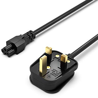 Superer 1.2 M Mickey Mouse Power Cable (C5 Cloverleaf) – 3 Prong UK Plug Replacement for LG Smart TVs: 32LB5600 42LN5400 47LB5800 50LB5900 55LB5900 and More – IEC C5 to UK Mains Power Lead
