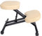 Mendler Kniestuhl HWC-E10, Sitzhocker Kniehocker, höhenverstellbar Rollen Kunstleder Metall MVG-Zertifiziert - Creme-beige