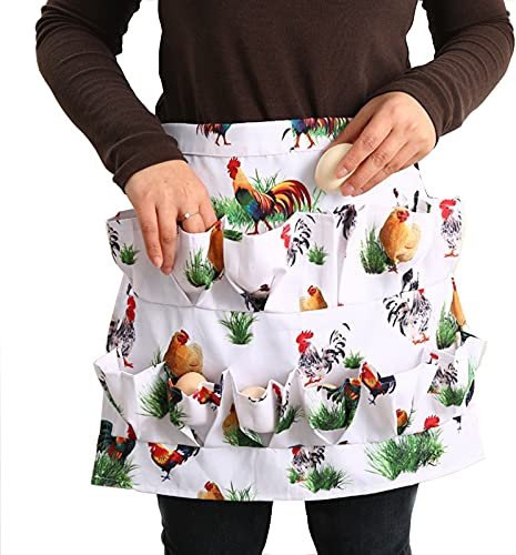 Giftik Eierschürze für frische Eier, Damen, 12 Taschen, Bauernhof-Eier-Schürze zum Sammeln von Eiern, Hühnereier-Sammeltasche
