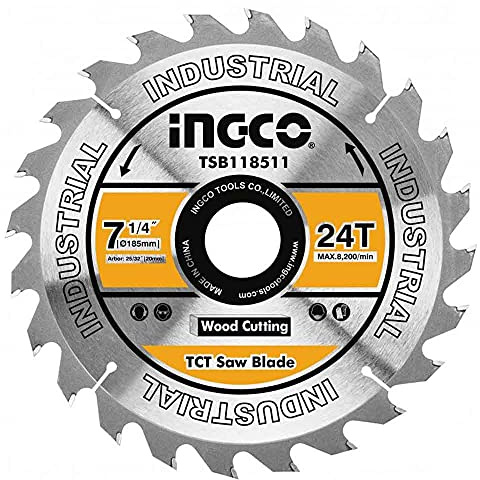 Disco ricambio sega circolare Ø 185 mm 24 denti - Ingco TSB118511
