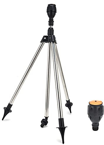 Regner Stativ Rotating Tripod Sprinkler,Schützt Die Nährstoffe Des Bodens Automatisch,Sprinkler mit 360 Grad Drehung,Teleskop Stativregner,Teleskopstativsprinkler für Hof Garten, Rasen