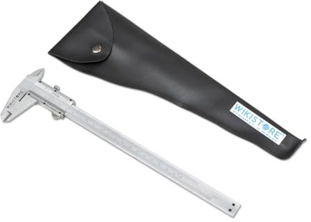WIKISTORE CALIBRE PROFESIONAL PIE DE REY MONOBLOCK 200 MM, Calibre ventesimal con bocas da 40 mm, Calibre en acero varilla plana, lectura 1/20° 0,05 MM / 1/128, Herramientas de trabajo preciso