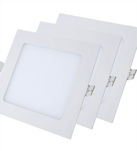AntDau71-3 x Faretti Led da Incasso Quadrato luce bianca Naturale 4200k led integrati luci ultrasottili soffitto illuminazione interno Lampada Plafoniera da Incasso Cartongesso (18 watt (22x22cm))