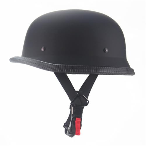 German Style Motorcycle Helmet,Adult Half Helmet Open Face (Matte Black, M)