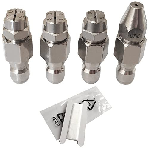 4 Embouts de Buse d'eau 030,Embouts de buse de pulvérisation pour laveuse à pression,1/4 connexion rapide 4 embouts (0°/25°/40°/65°)