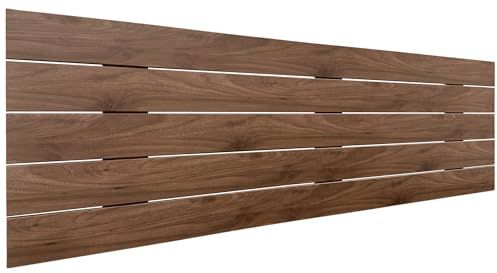 DHOME Sänggavel i Återvunnet MDF-Trä Horisontell Pallstil Pallbädd Inkluderar Beslag (145x46 Palet 5, Valnöt Trä)