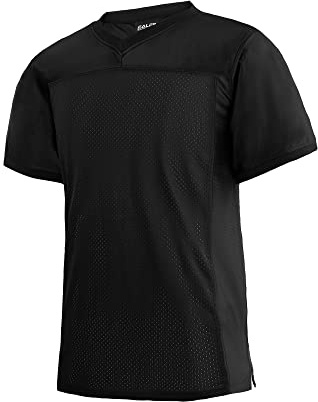 EALER Blank Football Jersey Mesh Athletic Football Shirt Practice Sports Uniform Black