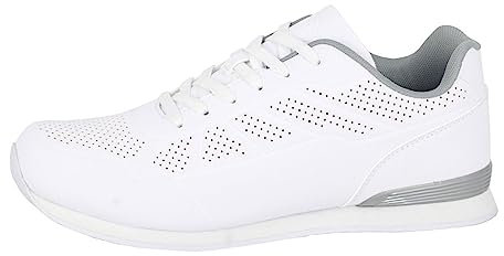 Dek Mens Penalty Lace Up Lightweight Lawn Bowling Shoes/Trainers White/Grey 10 UK