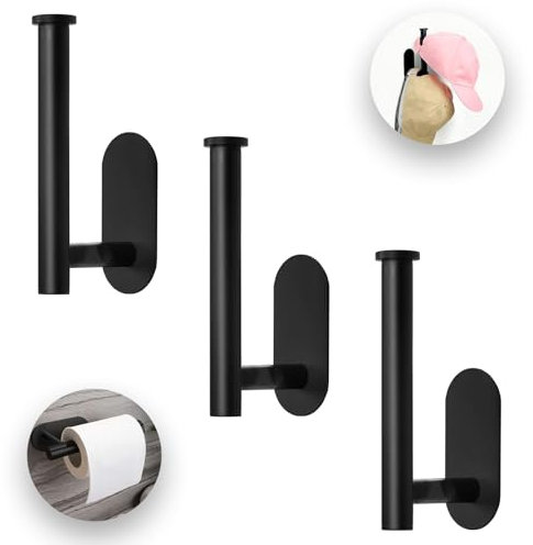 Hpamba Hutablage Garderobe Für Baseballmütze Selbstklebende Edelstahl Cap Halterung Schwarz Cap Halter Hutablage Garderobe Für Baseballmützen [3er-Pack] Für Schlafzimmer Oder Umkleidekabine