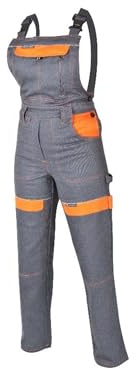 ARDON Damen-Latzhose COOL Trend Arbeitshose grau-orange (DE/NL/SE/PL, Numerisch, 60, Regular, Regular, Grau)