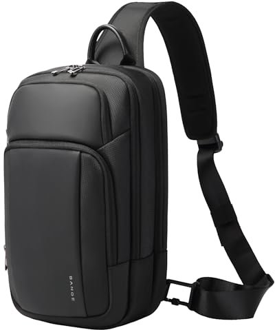 BANGE Crossbody Backpack with Separated 11inch Pad Compartment for Men and Women, Black, L, Fashion