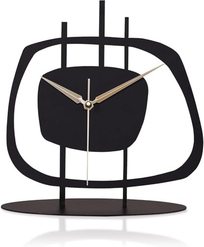 Muyika Desk Clock For Living Room, 8.9x9.5 Inch Size, Mantel Clock,Shelf Clocks, Decorative Desk and Mantel Clocks, Bedside, Office, Home and Kitchen Decorative Desk Clock, Battery Operated
