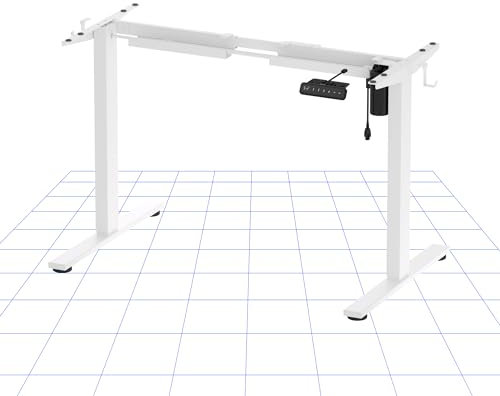 FLEXISPOT Height Adjustable Electric Standing Desk Frame Ergonomic Sit-stand Workstation with Memory Smart Panel EN1(2 Stage | White)