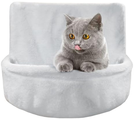 ZESLIV Lit suspendu pour chat - Chauffage en peluche - Lit de radiateur pour chat - Confortable - Sac douillet pour chat - Hamac pour chauffages - Gris