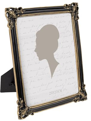 Vintage Picture Frame 8x10 Inch, Luxury Antique Photo Frames with Glass Front, Tabletop Wall Hanging, Black Gold