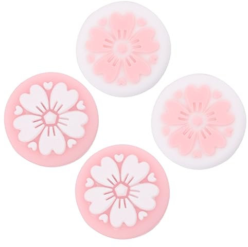 Gadpiparty Silikon Joystick Schutzkappe Kirschblüte Design 4 Stück rutschfeste Daumengriffkappen Für Switch Controller Zubehör