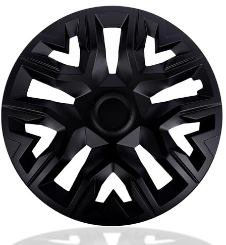 NRM The Best Black Matte - Copricerchi da 14, per cerchioni in acciaio, set da 4 pezzi, colore: Nero opaco