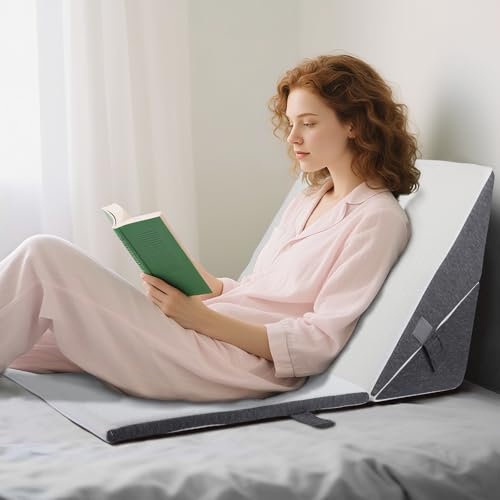 Almohada de cuña de espuma viscoelástica con altura ajustable, ideal para recuperación quirúrgica, reflujo, ronquidos y problemas de espalda, almohada ortopédica para dormir para personas postradas en