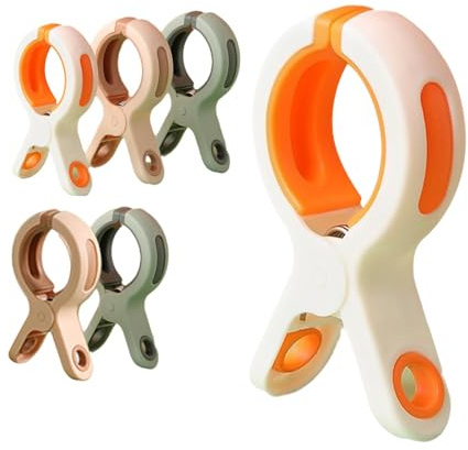 FOFAI Towel Clips for Sun Loungers: 6 Pack 4.2 Inch Large Beach Towel Clips - Non-slip Strong Plastic Clothes Pegs for Sunbed/Pool Chairs/Laundry Pole/Washing Line