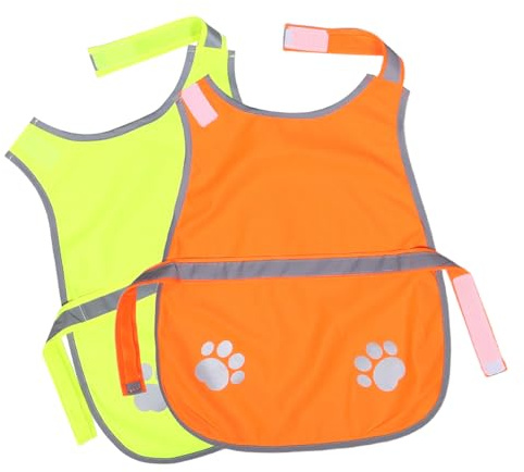 Toyvian 2piezas Chaleco Nocturno para Mascotas Reflectante De Alta Visibilidad Dos Unidades Chaqueta Ligera y Transpirable para Paseos Nocturnos Exteriores Protección para Perros Pequeños