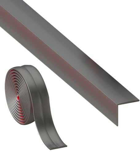 Profilo per Scale, Profilo per Bordi Scale in PVC, Striscia Autoadesiva a Forma Di L per Pareti, Superfici in Mattoni, Scrivanie(4 * 300cm/0.13 * 9.8ft)