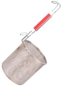 QOKLIYUI Stekpanna med nätliknande kompakta pastakorgar, värmebeständig och hållbar pastasil med handtag, grytsil, multifunktionell spindelformad