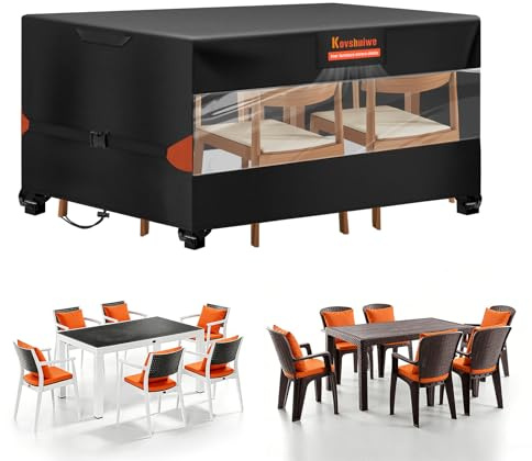 Transparent Housse de Protection Pour Mobilier de Jardin 140 x 90 x 74 cm | Imperméable et Résistante, en Tissu Transparent, Coupe-vent et Anti-UV