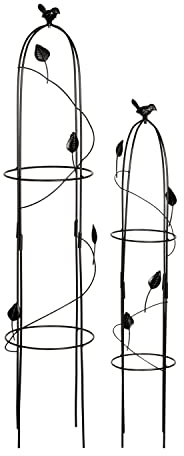 VERDOBA Obelisk Rankhilfe Metall - 2er-Set Rankenhilfe für Pflanzen (Schwarz, Harkness)