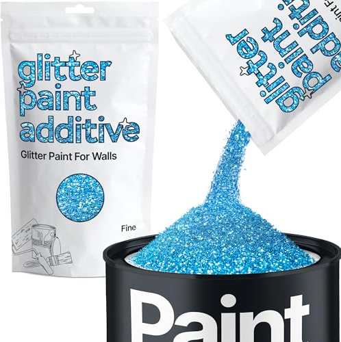 Hemway Ocean Blue Glitter Paint Additive Fine 100g for Adding Sparkle | for Paints & Varnish | Paint Walls Sparkly Add to Emulsion, Acrylic or Lacquer Indoor