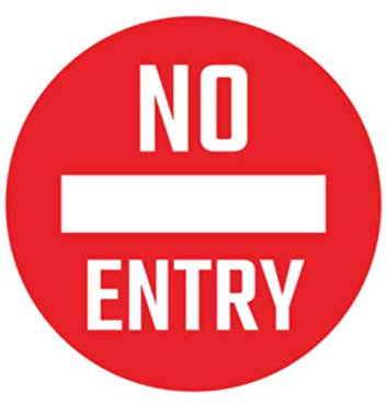 Safety Warning Signs - No Entry Sign - 3 x A4 Self Adhesive Health and Safety Waterproof Vinyl Label Sticker for Commercial Office Retail Outdoor (Words Only)