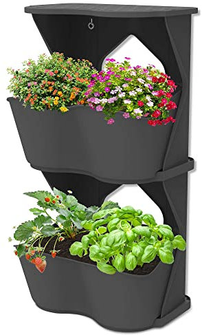 Romberg 16294171 | BOQUBE Flexi Garden | vertikales und horizontales Pflanzsystem inkl. Befestigungskit für die Wand | 52 x 20 x 26 cm | Anthrazit