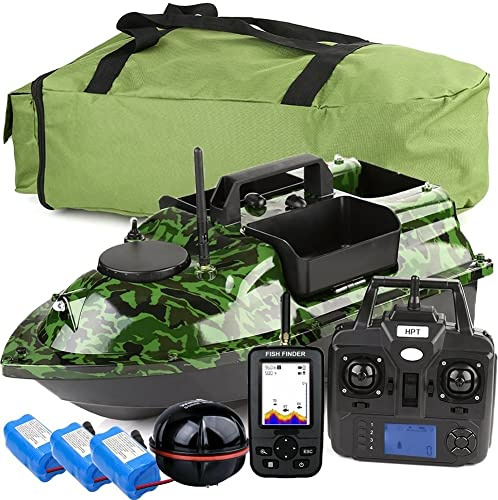 500M 3 tramogge GPS barchino carpfishing Bait Boat Carp Hook Post barca da pesca, sensore LCD Fishfinder, con borsa, 12000mAh Batteria di grande capacità, regala antenne, eliche e altri piccoli regali