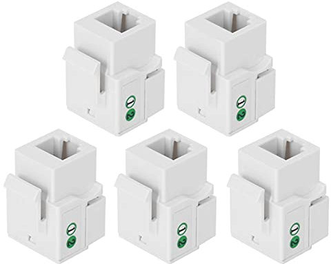 Keystone Rj11,Rj11 Keystone 5PCs Module Vocal Téléphonique, Accessoire de Câblage Réseau, Port Unique RJ11 Cat 3 avec Cache Anti-poussière, Module Réseau pour L'ingénierie Réseau Intégrée