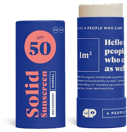 Bio Sonnencreme Gesicht LSF 50 - Naseweiss - Fest, Wasserfest, Mineralisch, Ohne Chemie - Surf Sun Stick mit Zink für Kinder und Erwachsene - Zertifizierte Naturkosmetik