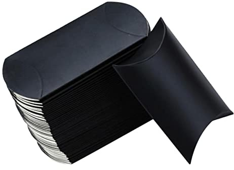 NUOBESTY Scatola Regalo in Carta Kraft 60 Pezzi a Forma di Cuscino con Corda, Comoda e Portatile, per Bomboniere e Feste Natalizie