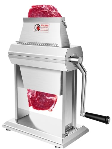 YBSVO Commercial Meat Tenderizer Machine - Heavy Duty Stainless Steel Manual Cuber with 40 Sharp Blades - Hand Crank Steak & Venison Tenderizing Tool for Butchers, Hunters & Kitchens (7 Wide Feed)