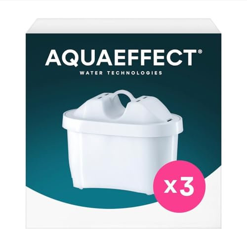 AQUAEFFECT MAX+ Wasserfilter Kartusche 3 Stück - Kompatibel mit BRITA MAXTRA PRO Filterkannen