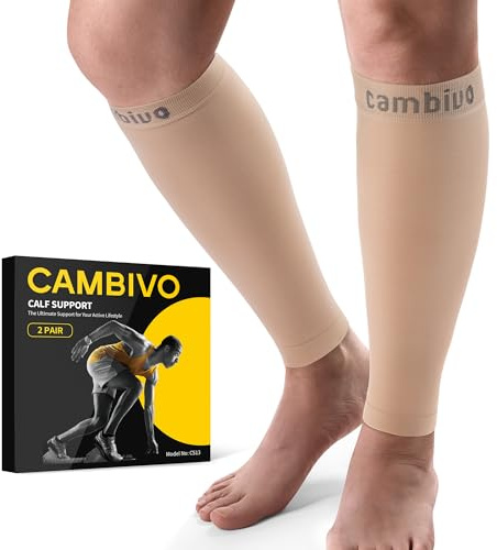 CAMBIVO Polpaccera Compressione Uomo Donna, Calze Compressione Graduata, Calze Antitrombo 20-30mmHg, Gambaletti Compressione, Calze Elastiche Contenitive per Vene Varicose, Sport, Corsa, Fitness