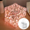 TNSLAND Tulpen Lampe Tulpen Spiegel DIY Lampe LED Tulpen Würfel Nachtlicht Lampe Aesthetic Mirror Cube Tulpenwürfel Blumen Lampe mit Geschenktüte, Geschenk für Mama, Frauen, Freundin, Mädchen (Rosa)