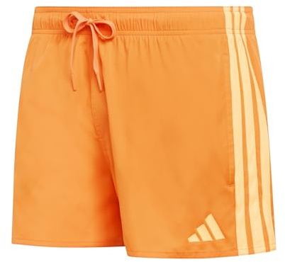 adidas Uomo 3 Stripes Swim Shorts 3 Inch, Pure Orange/Lucid Tangerine, 3XL