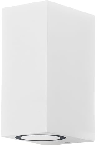OSRAM ENDURA Classic Square Updown utomhusvägglampa, vit, GU10-sockel (max 35W), kan förses med normal eller smart lampa, ned- eller upp/ned-typ, IP44-skydd